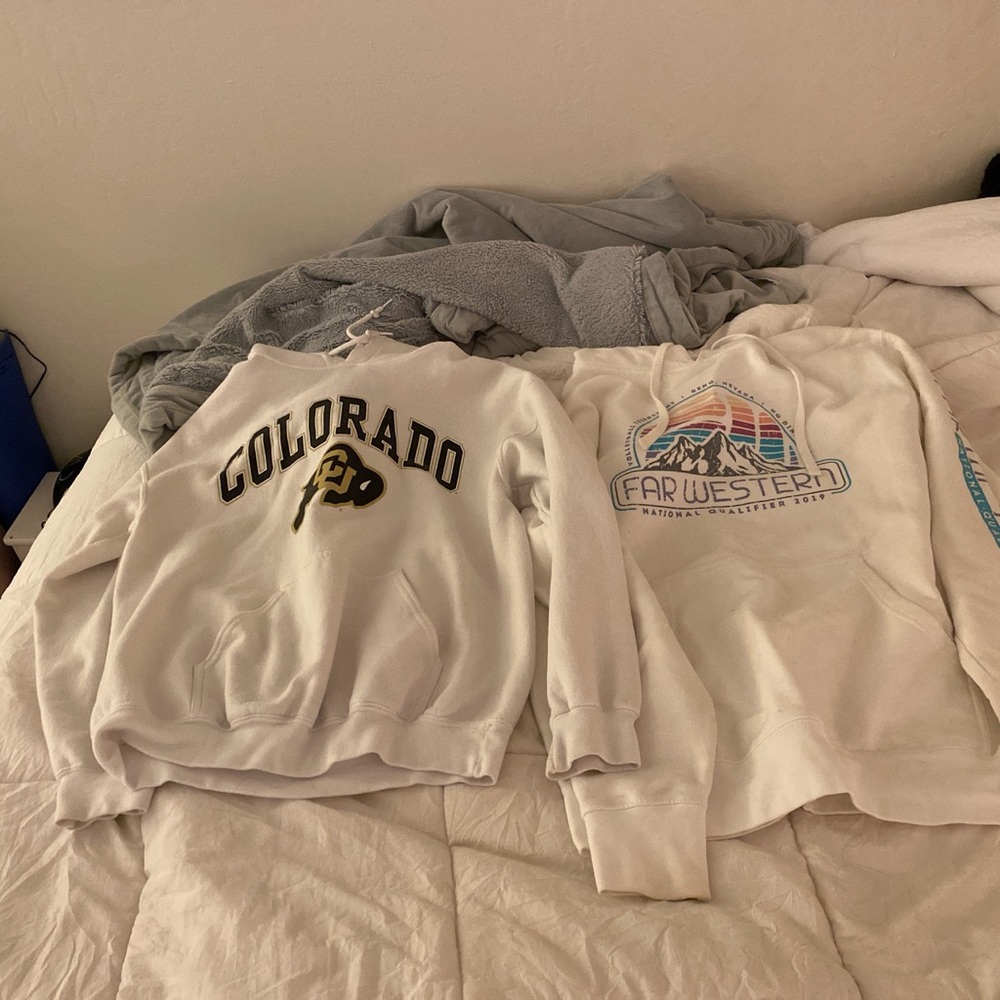 White hoodies